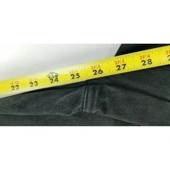 Doen Size 25X26 High Waist Black Cropped Coin Pocket Denim Cotton Jeans USA Made - Picture 5 of 12